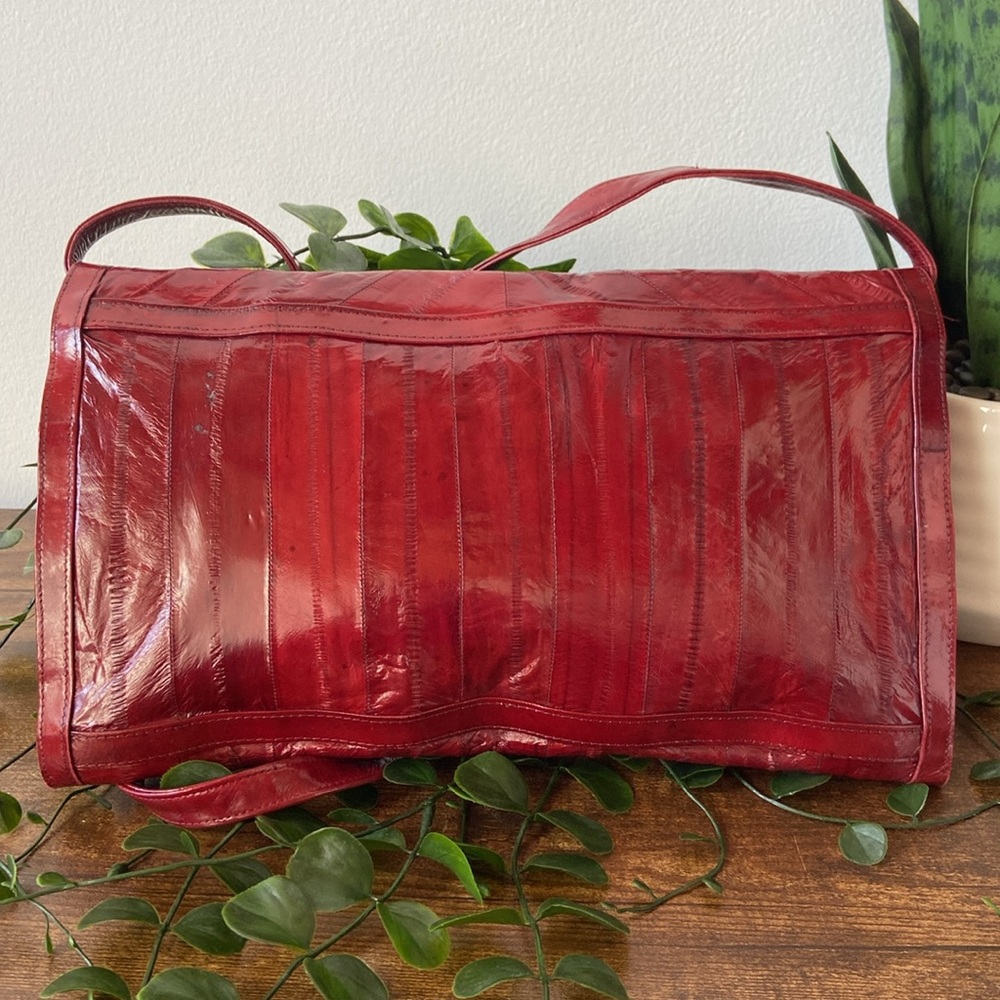 Vintage Red Eel Shoulder Bag or Clutch - Picture 2 of 16